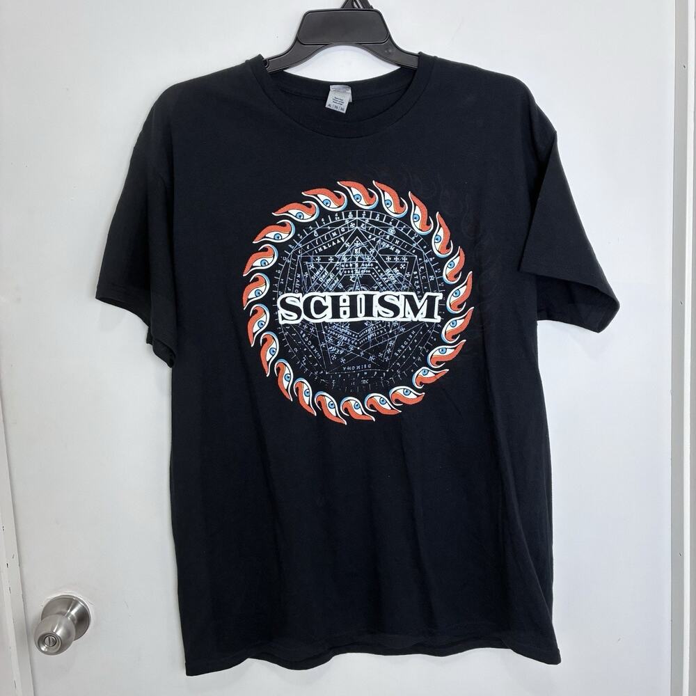 Schism Music Band Unisex T-Shirt Vintage Y2K Tool Merch, Weird Eye, Black XL